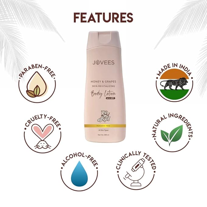 Jovees Herbal Honey & Grape Hand & Body Lotion Hydrates/Moisturise Dry Skin 300ml