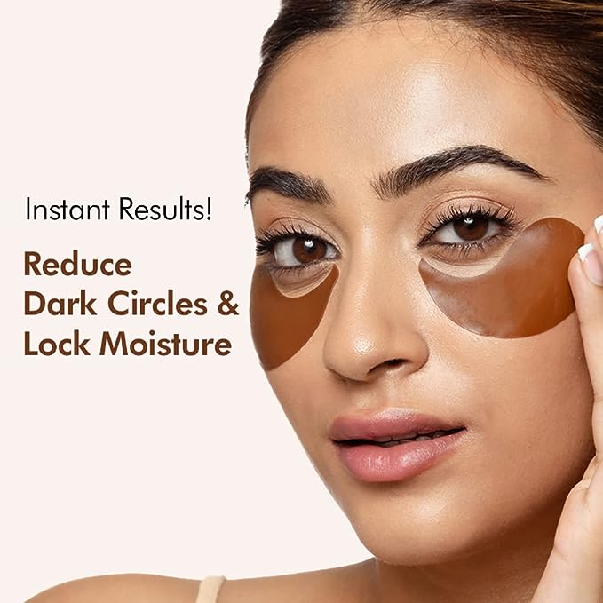 Mcaffeine Coffee Hydrogel Under Eye Patches For Dark Circles & Puffiness Reduction | Caffeine & Hyaluronic Acid | Moisture-Lock Technique For 2X Hydration - 30 Pairs | 90G