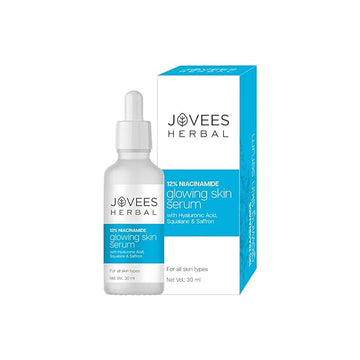 Jovees Herbal 12% Niacinamide Glowing Skin Serum With Hyaluronic Acid, Squalane & Saffron| Reduces Dullness, Hydrates & Repairs Skin| For Day and Night Use| For All Skin Type 30 ml