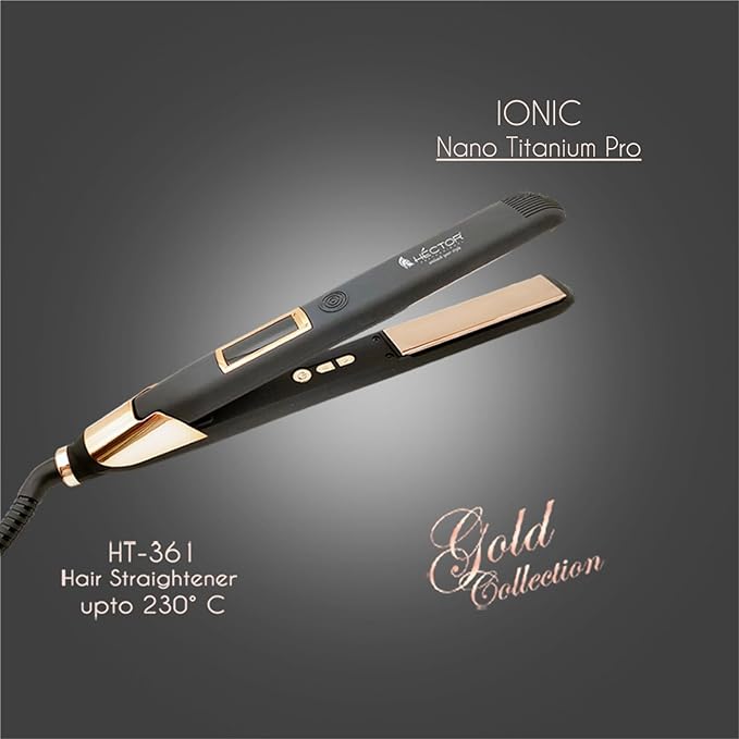 Hector Ionic Nano Titanium Hair Straightener- Gold Collection