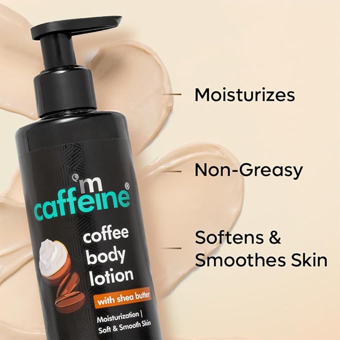 mCaffeine Coffee Body Lotion with Vitamin C & Shea Butter | Non-Greasy Lightweight Body Moisturizer for Women & Men | Body Lotion for Dry, Normal & Oily Skin (250ml)