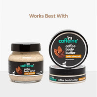 mCaffeine Coffee & Almonds Body Butter with Shea Butter for Deep Moisturization & Soft Skin -Nourishes Dry Skin | Non-Sticky Moisturizer | Coffee-Almond Aroma | Shea Body Butter for Women & Men -100 g