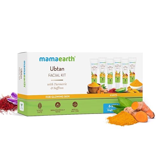 Mamaearth Ubtan Facial Kit with Turmeric & Saffron for Glowing Skin 60g