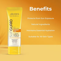 Jovees Herbal Sun Guard Lotion SPF 60 PA++++ | 3 in 1 Matte Lotion | Daily Use, UVA/UVB Protection, Moisture Balance, Even Tone Skin | Boot star 4 Rating | For Women/Men 100ML