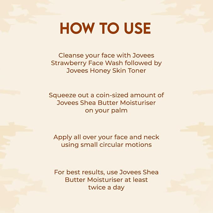 JOVEES HERBAL SHEA BUTTER MOISTURISER | WITH SHEA BUTTER & FRUIT EXTRACTS | REDUCES SKIN INFLAMMATION & RESTORES HYDRATION | FOR NORMAL & DRY SKIN 100G