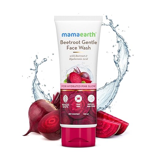 Mamaearth Beetroot Gentle Face Wash&Hyaluronic Acid For Hydrated Pink Glow -100Ml|Gently Cleanses|Hydrates&Soothes Skin|Soap - Free|Non-Irritant|Safe For Skin|Hydrating Gentle Face Wash|Non-Drying