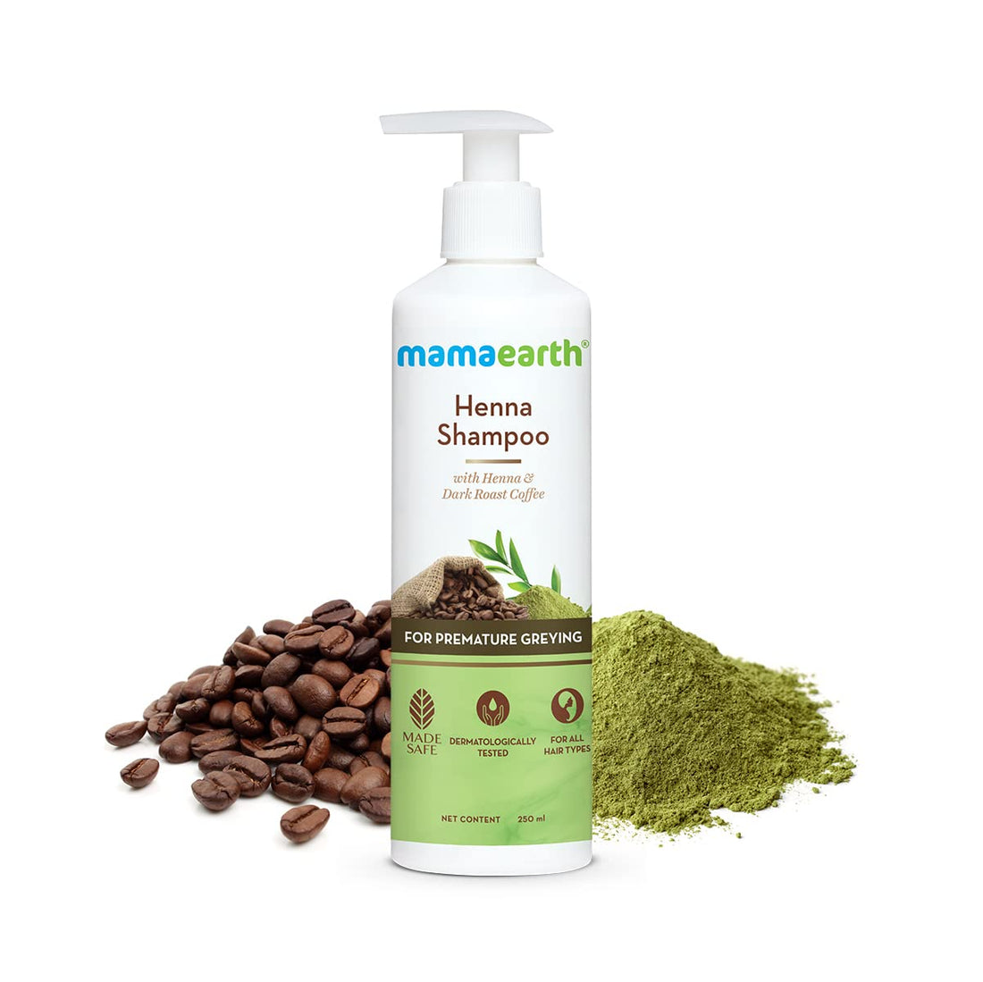 Mamaearth Henna Shampoo, for enhance hair color, with Henna and Deep Roast Coffee – 250 ml