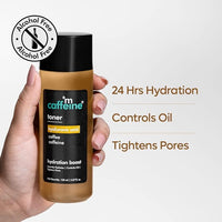 mCaffeine Coffee Toner with Hyaluronic Acid for 24H Hydration & Oil Control | Pore Tightening Face Toner - Instantly Hydrates & Refreshes Tired Skin | Toner for Men & Women | Alcohol-Free -150ml