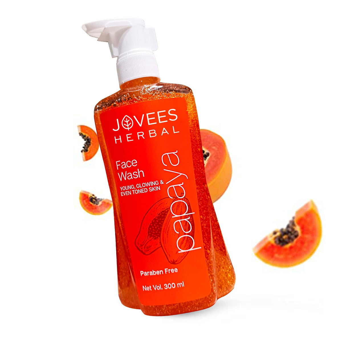 Jovees Herbal Papaya Face Wash for Women/Men | Bright & Glowing Skin | Removes Pigmentation & Dark Spots | For All Skin Types 300ml