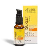 Jovees Herbal Sunscreen Face Serum SPF 35 with Aloe Vera, Carrot and Sunflower Extract, Advanced Light Weight Gel Based Formula For Sun Protection 30ml - For Oily & Acne Prone Skin