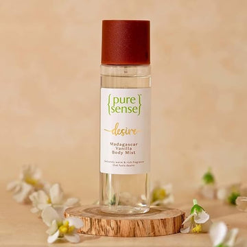 PureSense Desire Madagascar Vanilla Body Mist Long Lasting Fragrance Women's Perfume Instant Mood Lifter | Cruelty Free | 150 ml