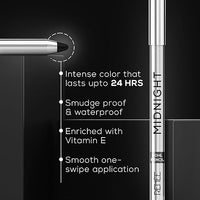 RENEE Midnight Kohl Pencil - Darkest black - One-Swipe-Application with rich color Payoff - Smudgeproof and waterproof - Enriched with Vitamin E, Olive Oil and Castor Oil - 1.5 Gm
