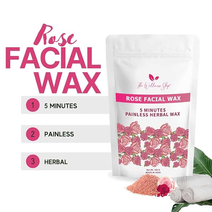 The Ayurveda Rituals Rose Facial Wax – 5 Minute Painless Herbal Wax 100g