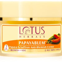 Lotus Herbals Papayablem Papaya-n-Saffron Anti-Blemish Cream, 50g