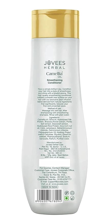 Jovees Herbal Camellia Oil Smoothening Conditioner For Detangles, Smoothens And Softens For Normal To Dry Hair 300 ml