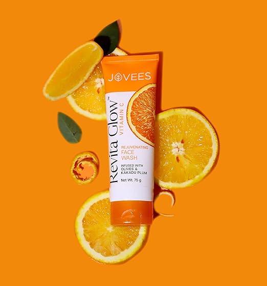 Jovees Herbal Vitamin C Face Wash 75g | Revita Glow | Vitamin C Rejuvenating Facewash | Infused with Kakadu Plum and Olives 75g