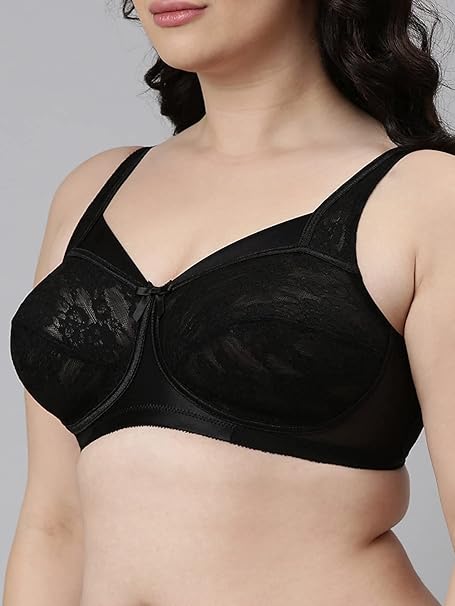 Enamor FB06 Full Support Classic Lace Lift Bra - Non-Padded, Wirefree & Full Coverage