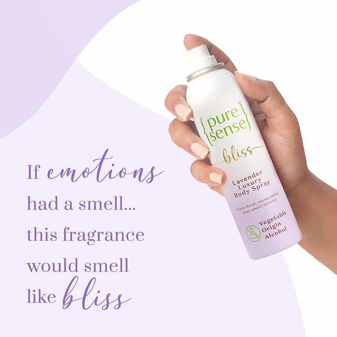 PureSense Bliss Lavender Body Spray for Women | Long Lasting Fragrance | Aluminium Free | No Gas | Floral & Musky Fragrance | 150ml