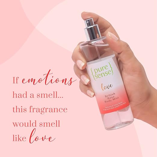 PureSense Love British Body Mist Long Lasting Fragrance Women's Perfume | Instant Mood Lifter | Cruelty Free | 150 ml