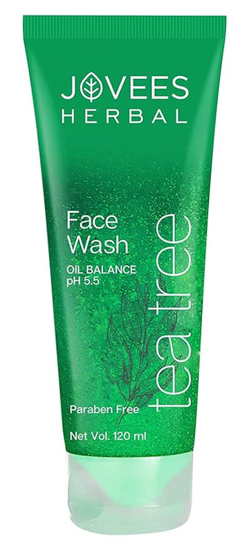 Jovees Herbal Tea Tree Oil Control Face Wash For Oily and Sensitive Skin | Paraben and Alcohol Free | 120 ML