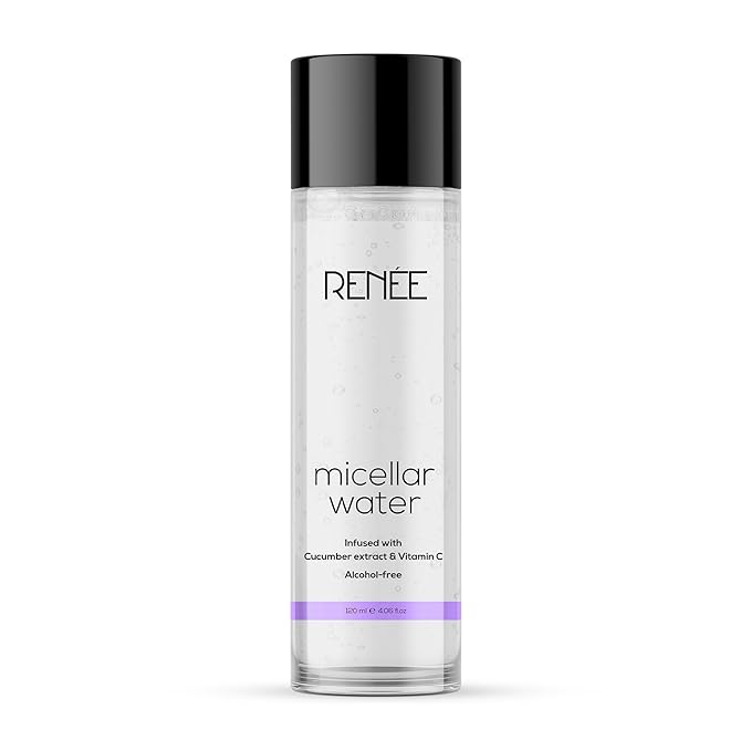 RENEE Micellar Water- Effortless Makeup Removal, Soothes, Hydrates, & Rejuvenates the Skin, Infused with Vitamin C & Cucumber Extract, Alcohol-Free & Paraben-Free, Suitable for All Skin Types, 120 M