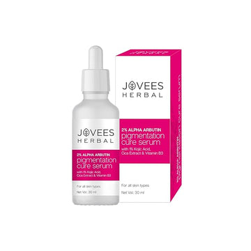 Jovees Herbal 2% Alpha Arbutin Pigmentation Cure Serum With 1% Kojic Acid, Cica Extract & Vitamin B3 | Reduces Blemishes & Improves Skin Texture | Brightens Skin | For All Skin Types | 30 ml