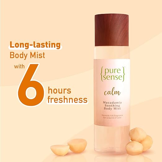 PureSense Calm Macadamia Soothing Body Mist Long Lasting Fragrance Women's Perfume | Instant Mood Lifter | Cruelty Free | 150 ml