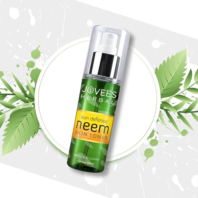 Jovees Herbal Sun Defence Neem Skin Toner | Prevents Dry Skin | Pore Tightening | For Protection Against Sun Damage & Tanning | Paraben & Alcohol Free | 100ml