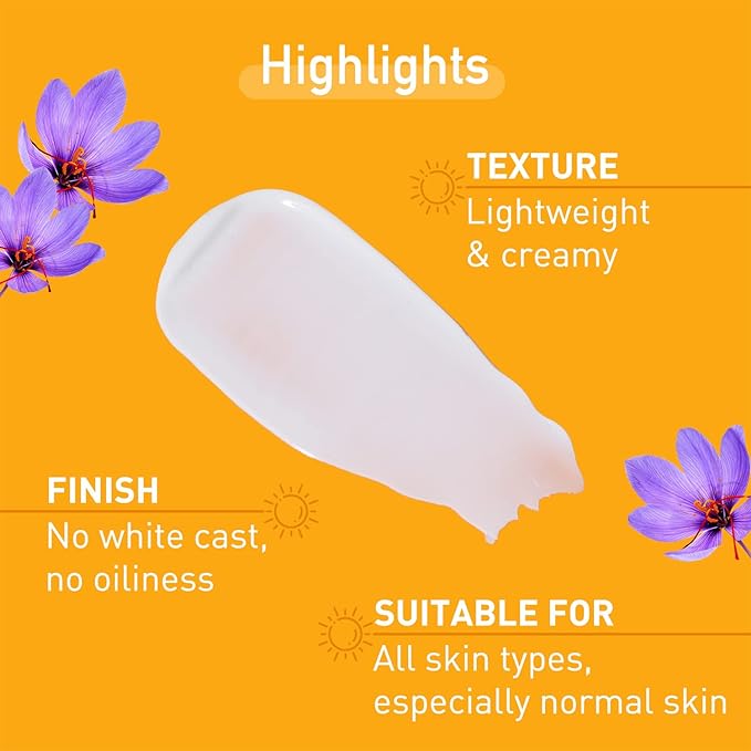 PureSense Sunscreen SPF 50 PA +++ Sun Care Glow Cream with Saffron Extracts & Niacinamide | Dual Protection against UV A & UV B - From the Makers of Parachute Advansed 50g