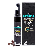 mCaffeine Coffee Under Eye Cream Gel for Dark Circles, Puffiness & Fine Lines | 94% Users Saw Reduced Dark Circles | With Cooling Massage Roller