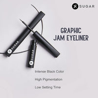 SUGAR Cosmetics - Graphic Jam - 36Hr Eyeliner - 01 Blackest Black (Matte Finish Eyeliner) - Intense, Waterproof Eye Liner - Lasts Up to 36 hours