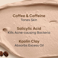 mCaffeine Anti Acne Cappuccino Coffee Face Pack for Oily Skin | Controls 99.9% Acne Causing Germs | Face Mask with Salicylic Acid for Acne & Oil Control | For Men & Women (100gm)