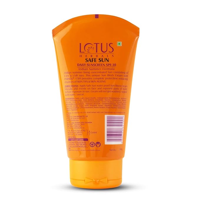 Lotus Herbals Safe Sun Sun Block Cream PA++ - SPF 30, 50 g