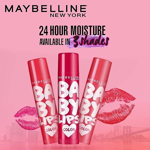 Maybelline New York Lip Balm, With SPF, Moisturises and Protects from the Sun, Pink Lolita & Baby Lips Cherry Kiss, Baby Lips, Pink Lolita, Cherry Kiss, 4g