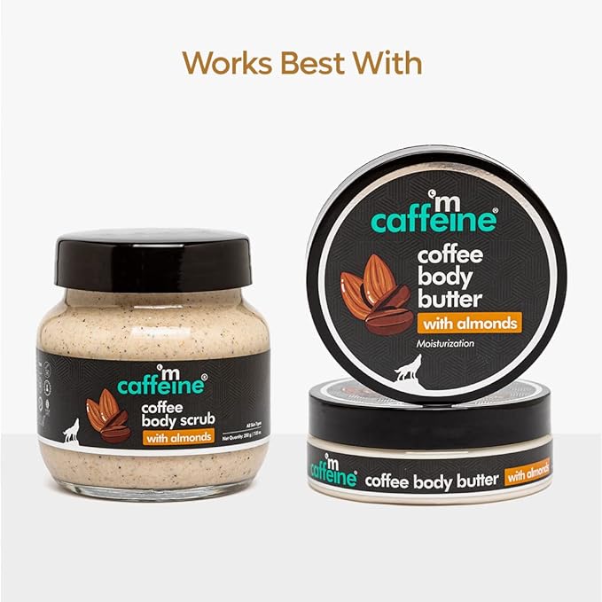 mCaffeine Almond & Coffee Body Scrub for Tan Removal | Creamy Bathing Body Scrub for Dry Skin | Exfoliating Scrub for Body for Women & Men - 200gm