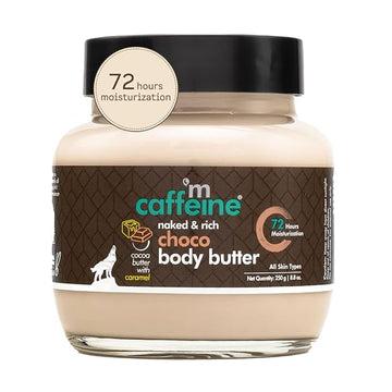 mCaffeine Body Butter for Dry Skin for Women & Men (250gm) | Shea Butter Moisturizer with Cocoa Butter & Caffeine | Body Cream for 72Hrs Moisturization | Non-Sticky for All Skin Types