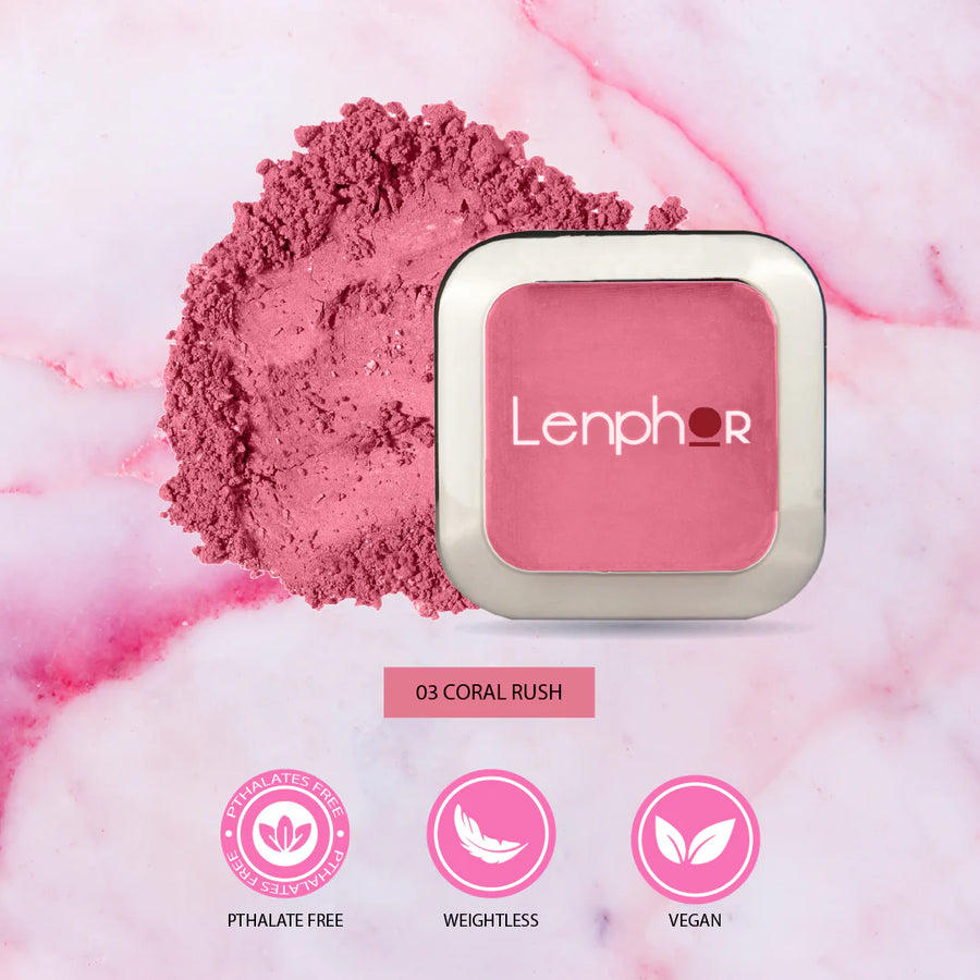 Lenphor Cheekylicious Powder Blush Coral Rush