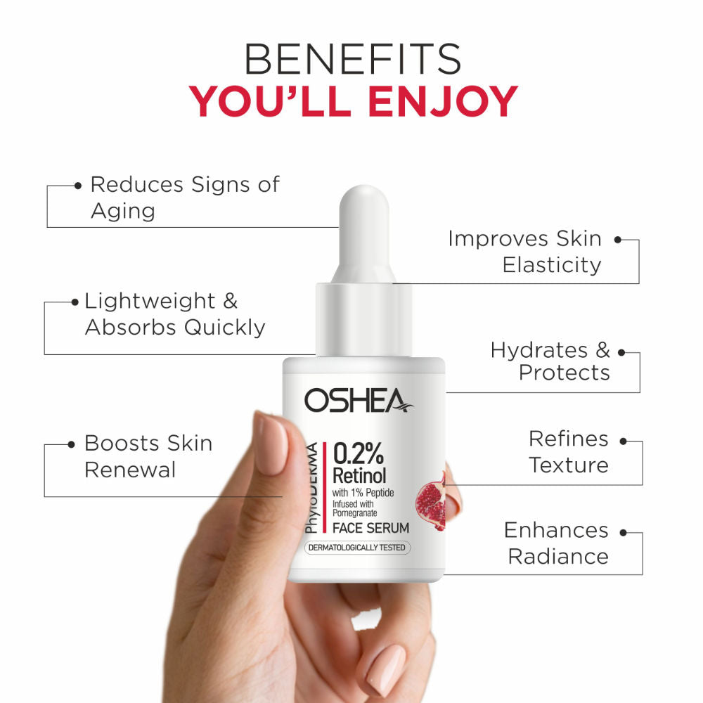 Oshea Herbals Phytoderma Face Serum With 0.2% Retinol & Pomegranate Extract Reduces Fine Lines (30ml)