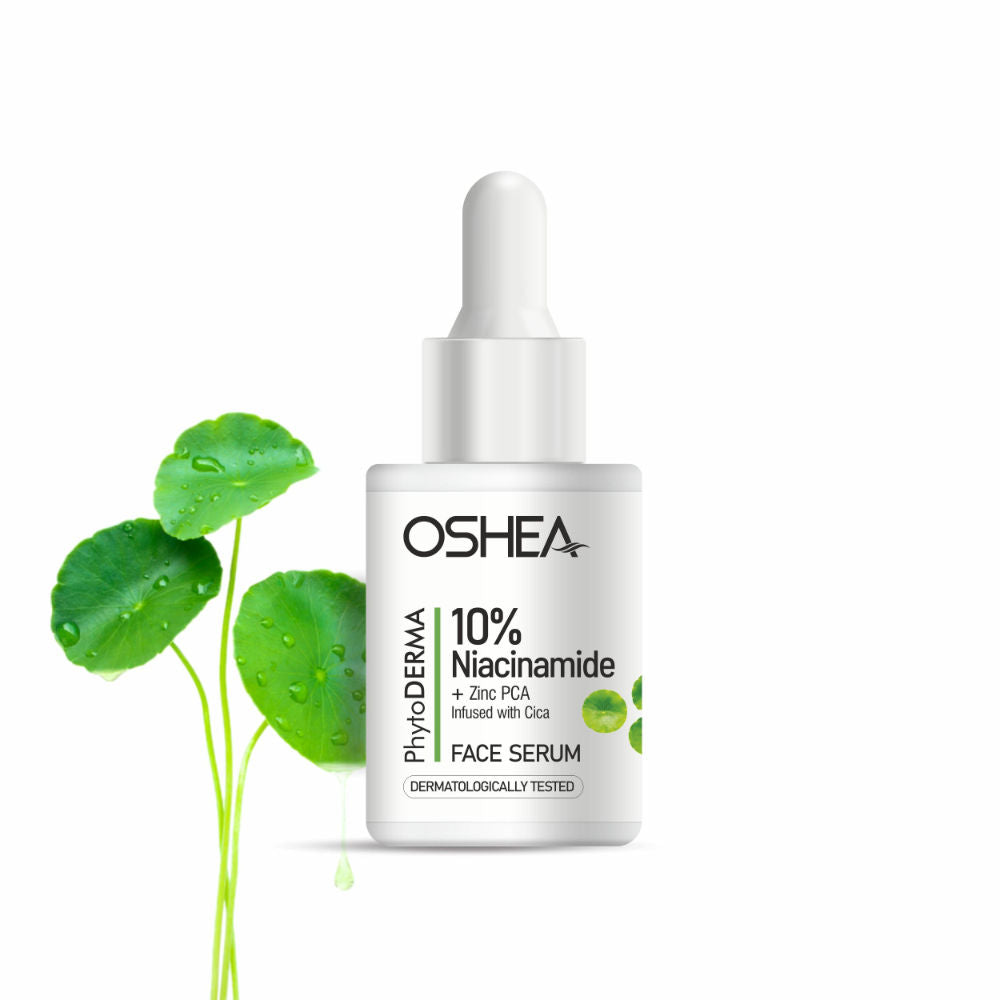 Oshea Herbals Phytoderma Face Serum With 10% Niacinamide, Zinc & Cica Extract Reduces Acne Blemishes (30ml)