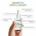 Oshea Herbals Phytoderma Face Serum With 10% Niacinamide, Zinc & Cica Extract Reduces Acne Blemishes (30ml)