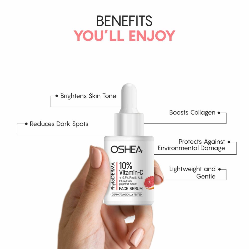 Oshea Herbals Phytoderma Face Serum With 10% Vitamin C & Grapefruit Extract Reduce Dark Spots (30ml)