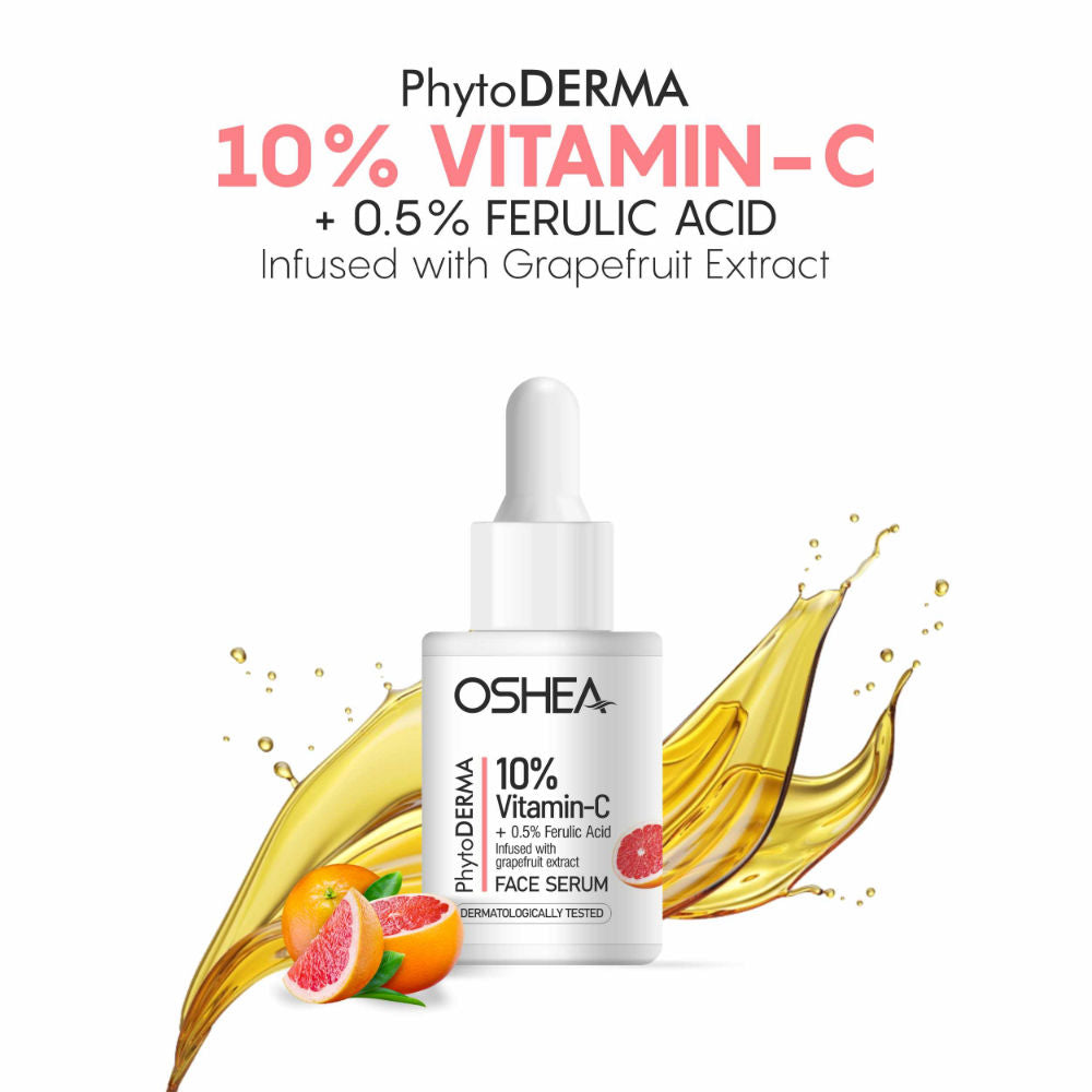 Oshea Herbals Phytoderma Face Serum With 10% Vitamin C & Grapefruit Extract Reduce Dark Spots (30ml)