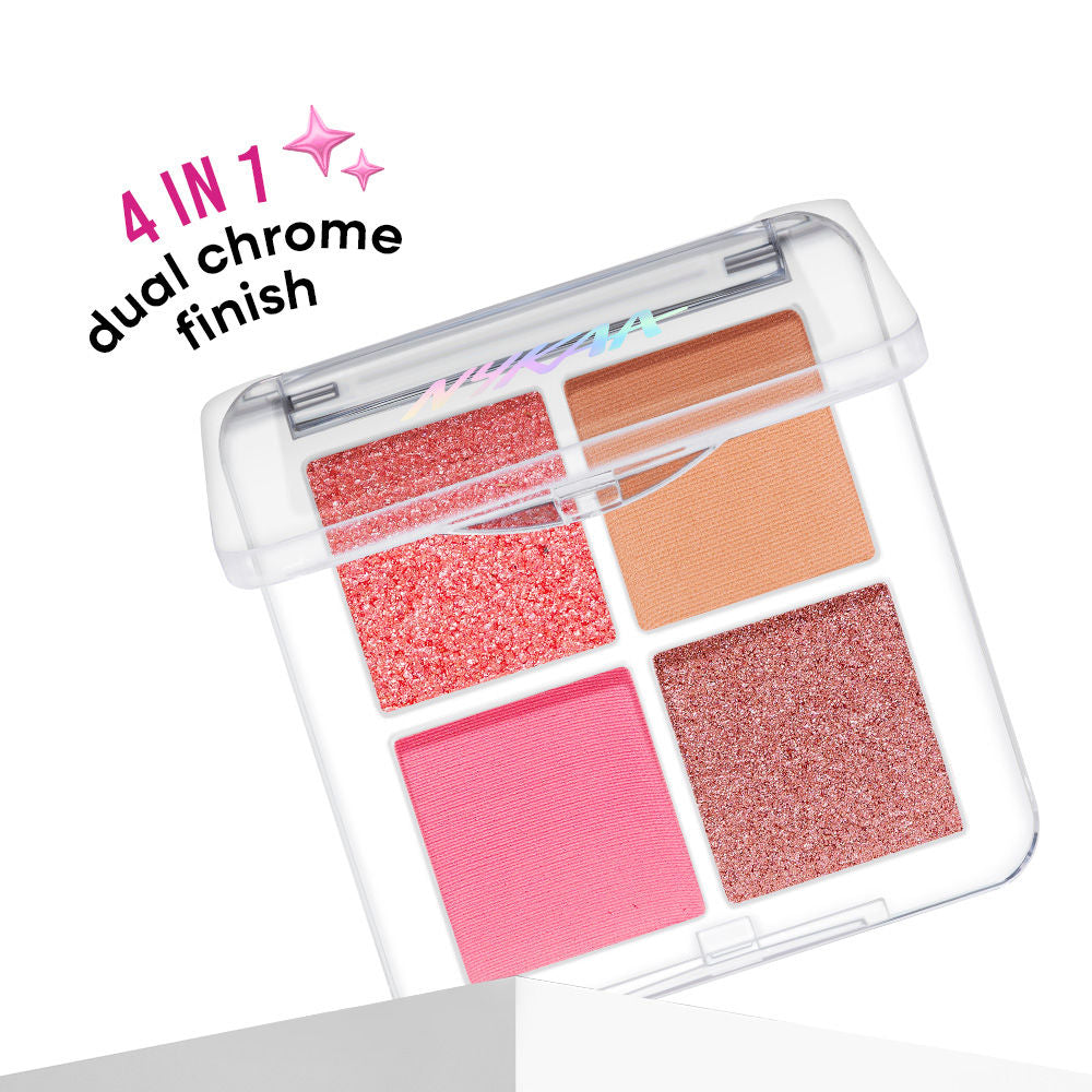 Nykaa Stardust Multi-Texture Holographic Quad Eyeshadow Palette - 08 Metaverse (5.5g)