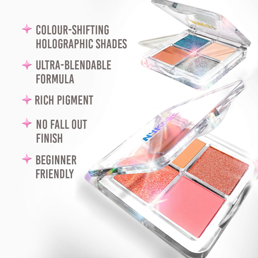 Nykaa Stardust Multi-Texture Holographic Quad Eyeshadow Palette - 08 Metaverse (5.5g)