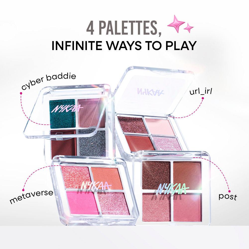 Nykaa Stardust Multi-Texture Holographic Quad Eyeshadow Palette - 08 Metaverse (5.5g)