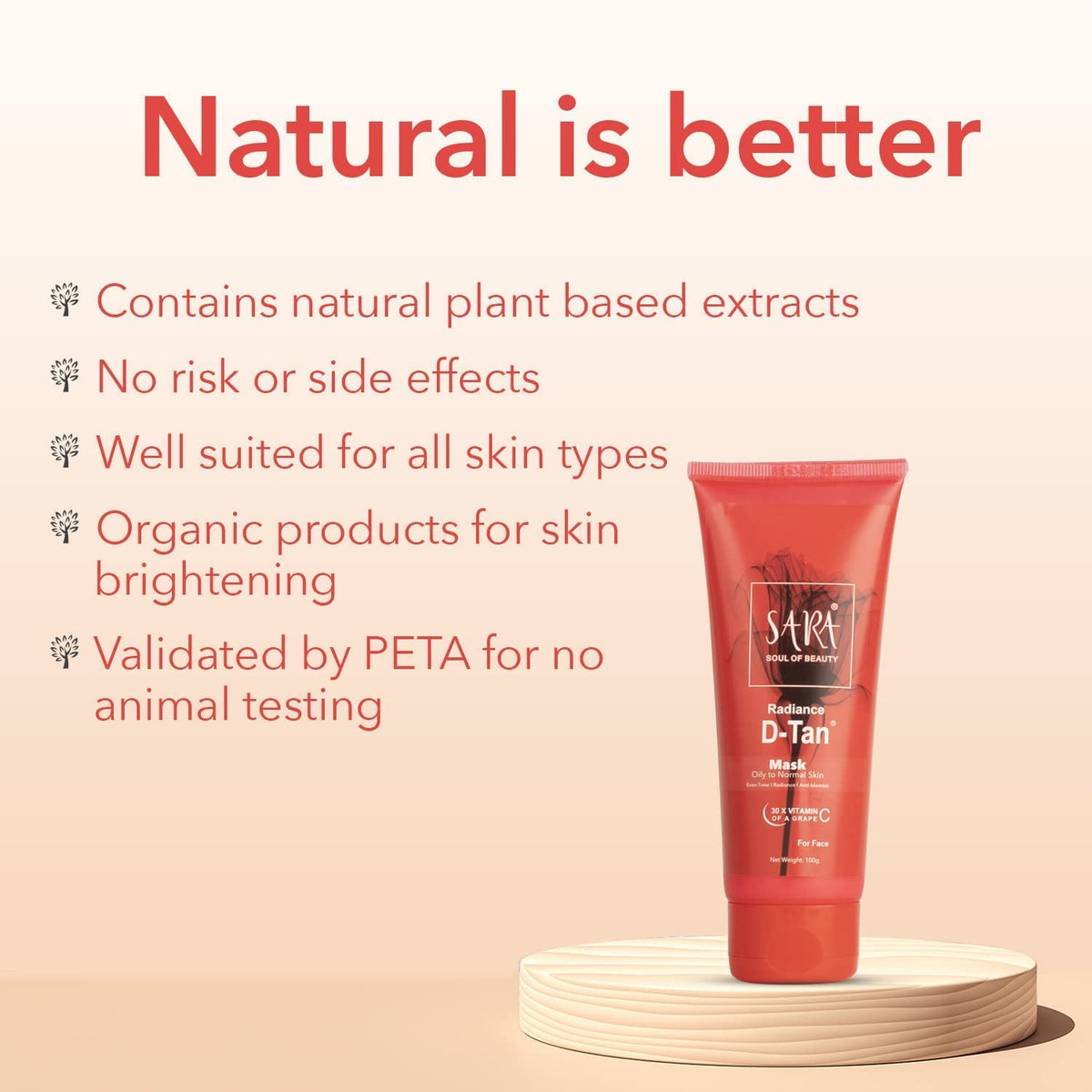 Sara Radiance D-Tan Mask 100g