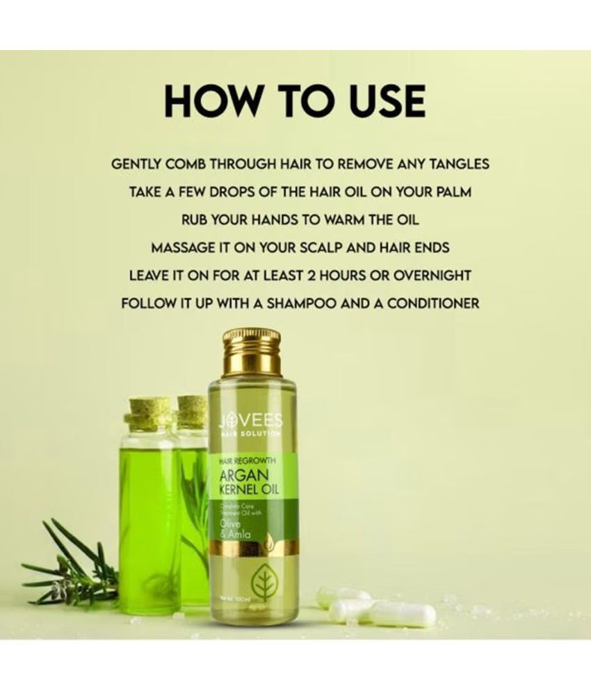 Jovees Herbal Hair Regrowth Argan Kernel Oil-Olive and Amla For Shiny Hair 100ml