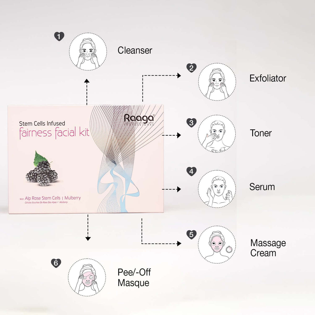 Raaga Professional Fairness Facial Kit 6 Steps