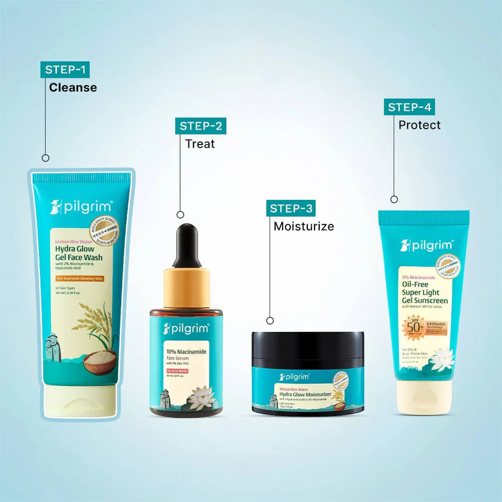 pilgrim Korean Rice Water Hydra Glow Gel Face Wash 100ml