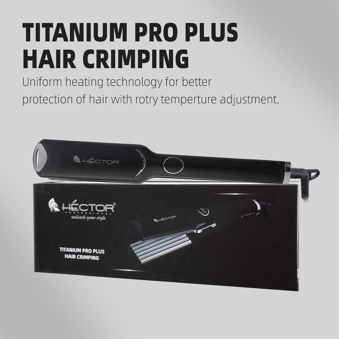 Hector Titanium Pro Plus Hair Crimper with Fast Heatup for Women, Black